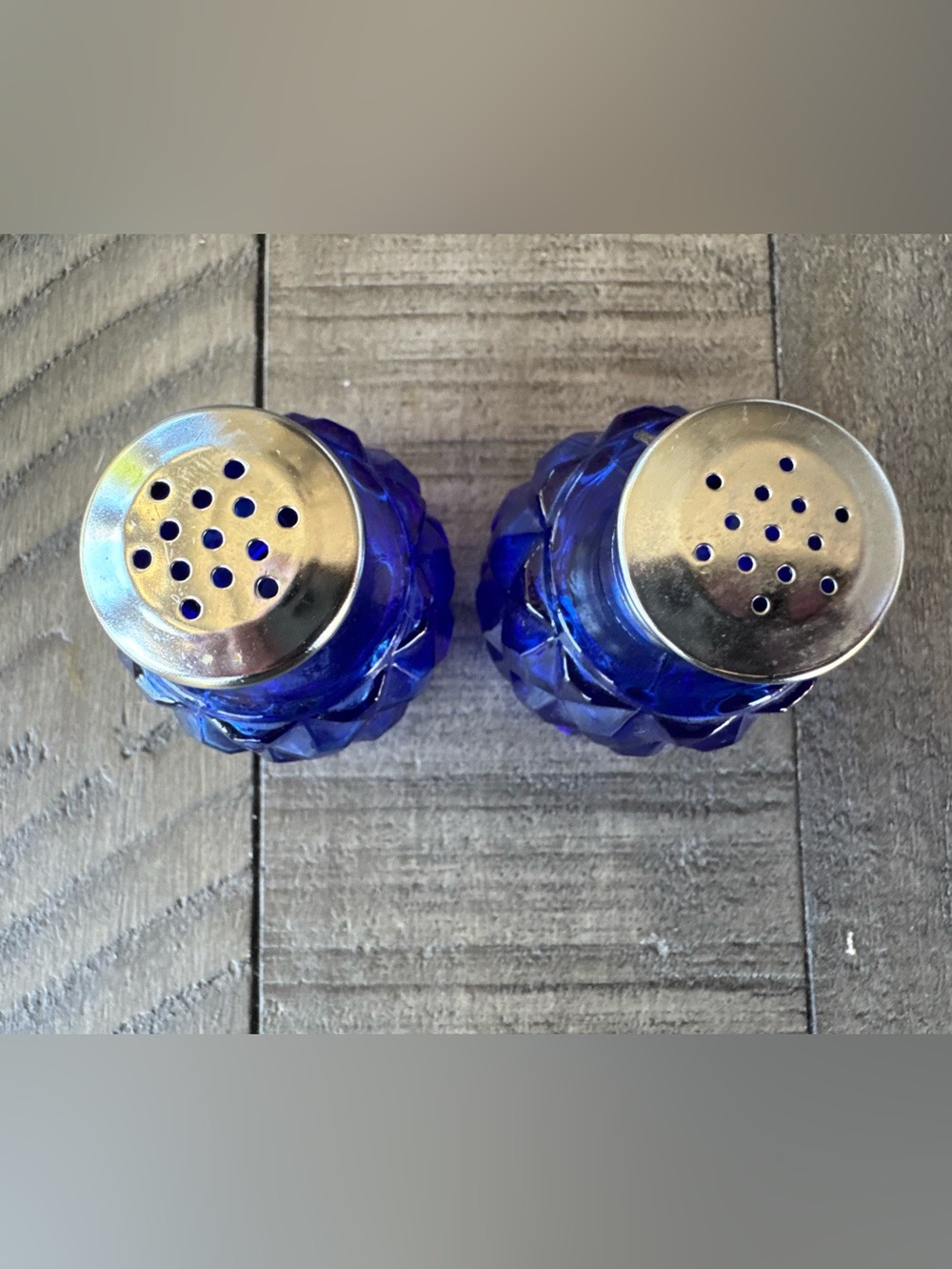 Cobalt Blue Glass Salt & Pepper Shaker Set - Picture 4 of 8